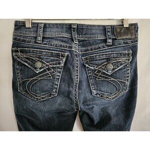 Silver Jeans 30 Women's Boyfriend Western Glove Works Stretch Denim Suki Surplus